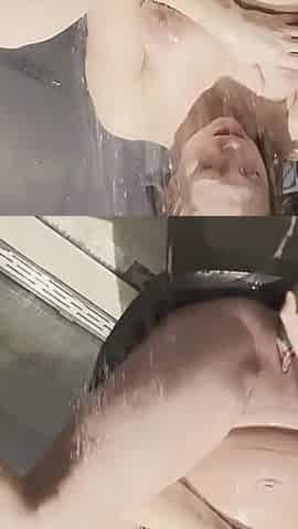 Taking a soda can and cucumbver with me in the shower