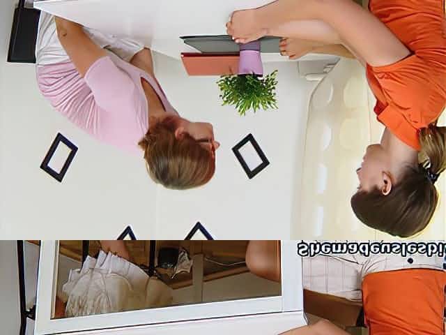 Two seductive coeds are fucking mature teacher Lera