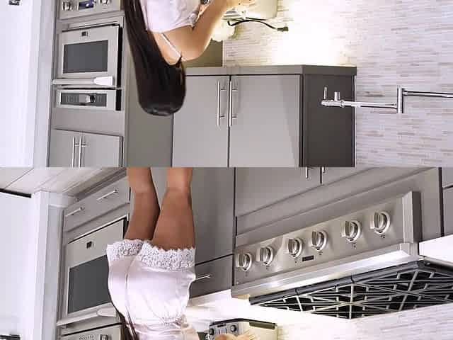 Zoey and Diamond's sizzling lesbo affair in the kitchen
