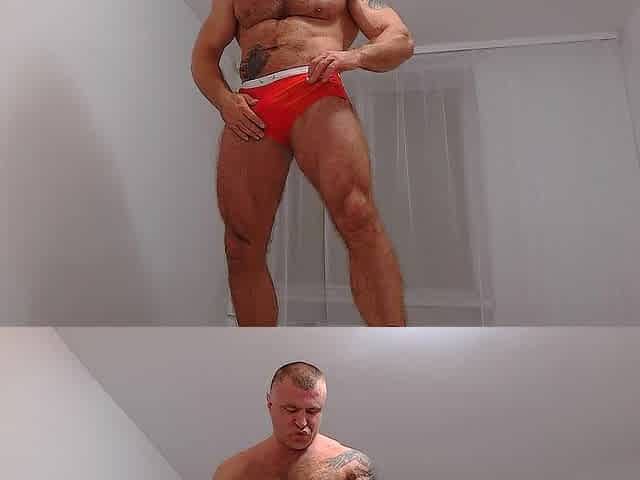 Unshaved Bull Fills Cum drum With Cum And Tastes It