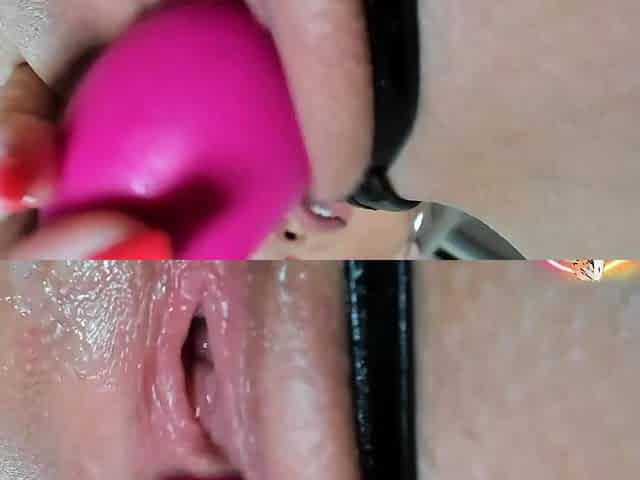 Sexy amateur blonde fingers and toys her wet pussy