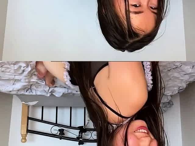 Asian Teen Maid Solo Striptease and Masturbation