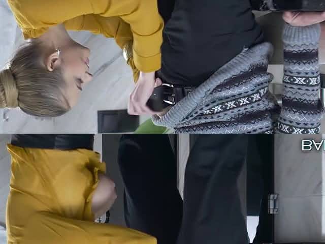 Beautiful secretary fucked by a nerd on lunch break at work