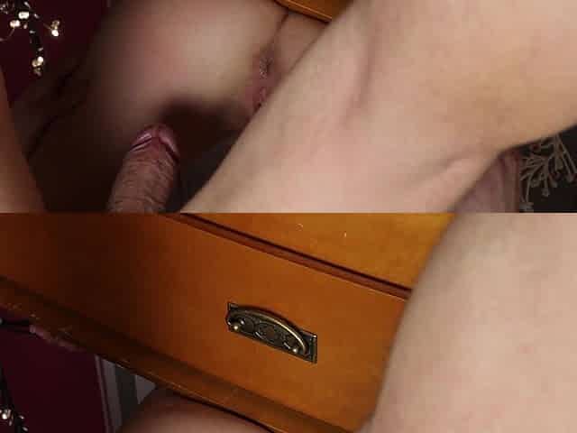 I Fuck My Wife's Tight Pussy on the Table. Close-up