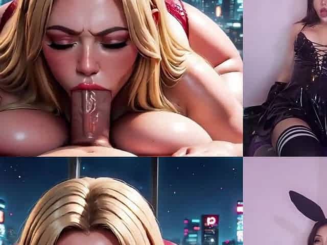 Sexy Overweight Sucks a Hard Penis - Masturbating with AI