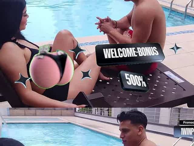 Sexy Latina succumbs to his advances in a steamy poolside rendezvous - HD creampie.