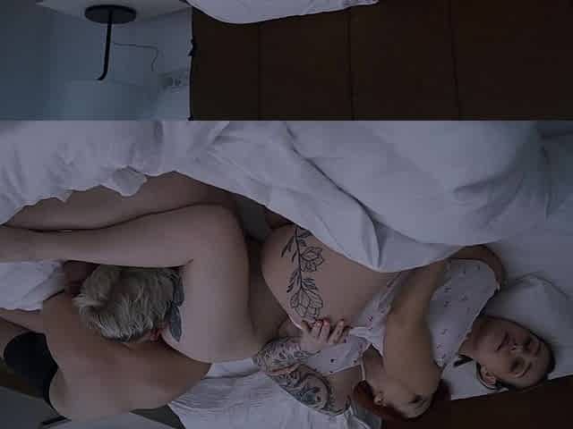 Step Mom and Step Sister Share Bed with Step Son in Wild Hotel Fuck