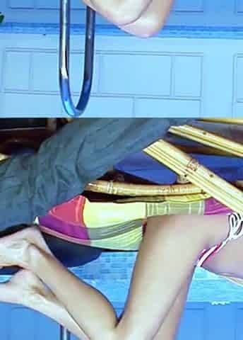 Sexy blonde skinny teen gives stranger a hot footjob