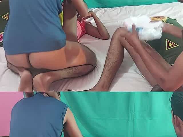 Painful Fuck With A Little Skinny Teen Babe And Two Guys Creampie At Home Sex