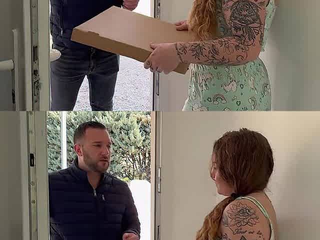 Instead of Eating a Pizza, I Ate the Delivery Dude's Rod and Drank His Cum!