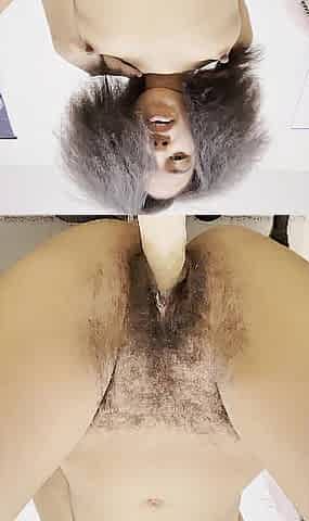 Hawt Black Whore with Curly Twat Rides Sex toy and Groans for Her Boyfriend
