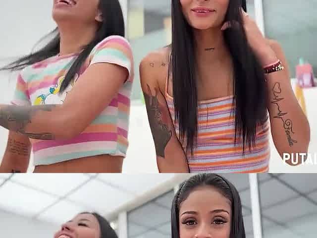 PutaLocura - Pretty brunette hair Latinas Breiny Zoe and Lore Sexy entice Torbe and screw
