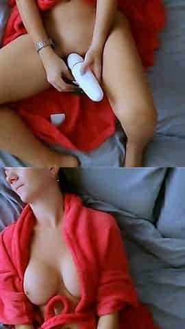 MILF In Bed Masturbating and Orgasming