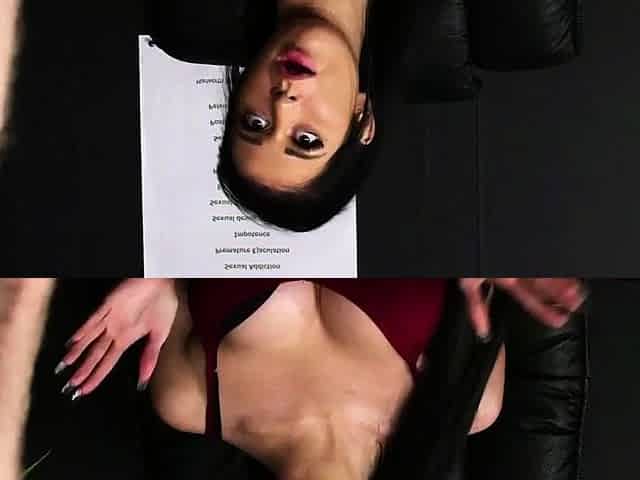 Sexy lingerie voyeur watching wanker