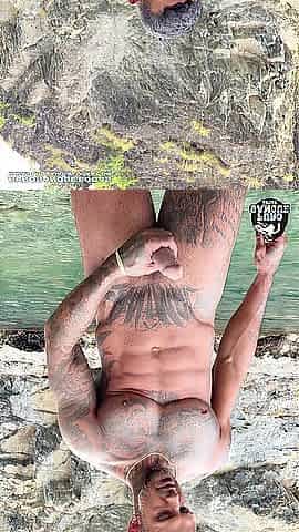 Pumped up Italian caught masturbating outdoors by a river - Lucas Peracchi
