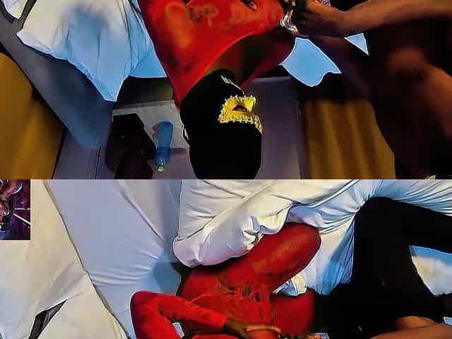 Took his breasty wife into the the other room after a night of getting lit and showed her some affection