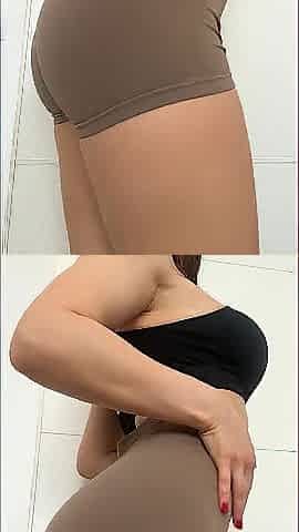 consummate butt in hawt leggings fitness model with large melons