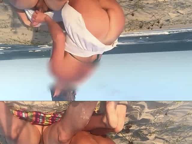 Golden-haired PAWG ANAL Outdor Banging on the Beach