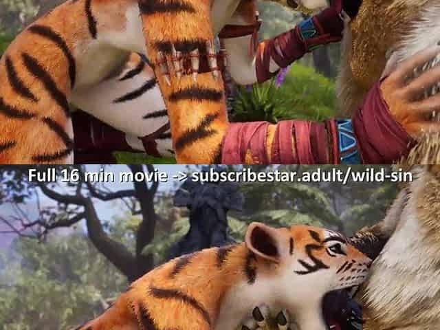 Minotaur romantic bangs Tigress fur in The Meadow