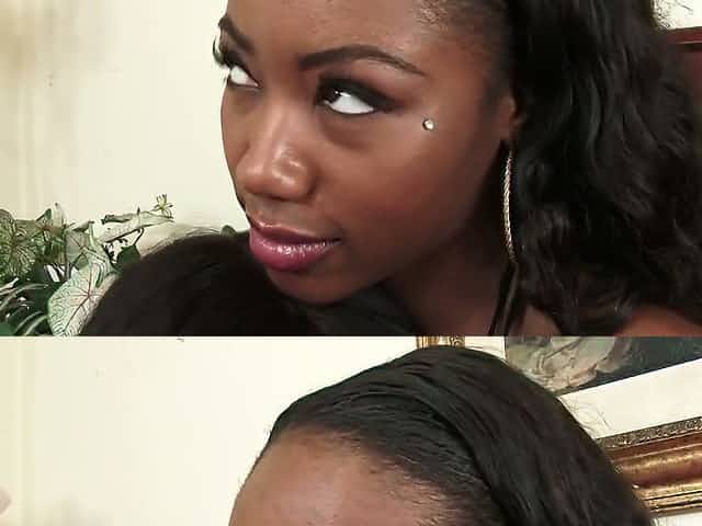Curly black nympho Chanell Heart is so into eating and spooning wet cunt