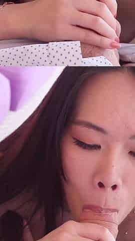 Asian Jade Sky Balls Deep Sucking Until You Burst POV