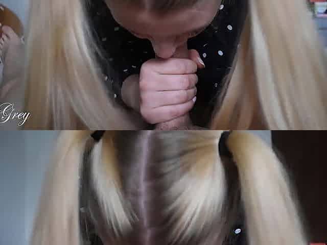 HAWT GOLDEN-HAIRED SUCKS NEIGHBOUR'S BWC - Miley Grey