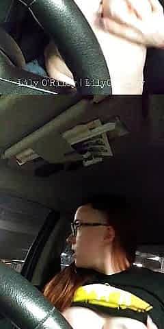 Risky Parking Garage Love button Rubbing Car Masturbation