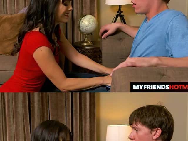 Straight A student fucks friend's mommy Alana Cruise on the couch