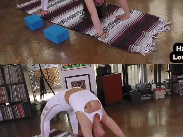Yoga HJ chick footjobs POV oiled ramrod whilst rubs cunt