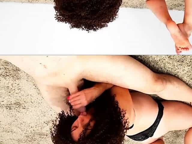 Footjob Blowjob from a Beautiful Small-Breasted Amateur