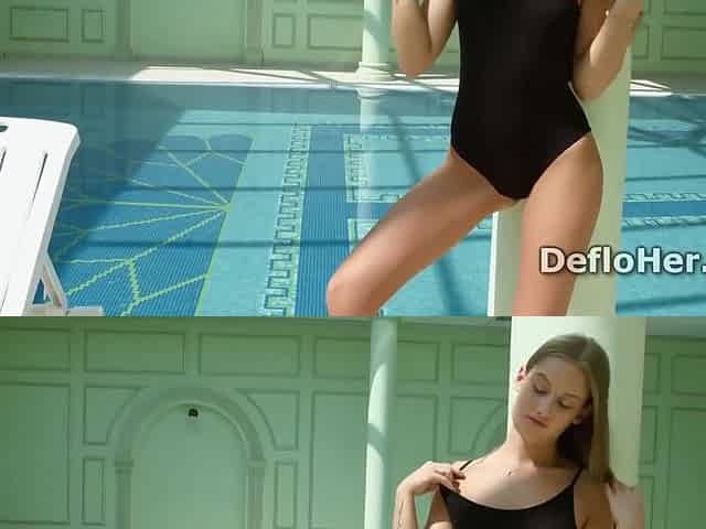 Alluring Virgin Masturbates In The Indoor Pool With Enzio Ricci And Tiffany Tatum