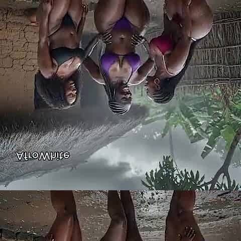 [AI Generated] an afro village witch doctor from Ghana and Nigeria screws aged black hawt Nigerian grand ma raw