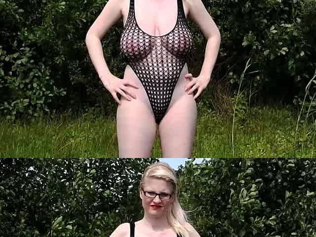 Awesome Big Boobs Blonde Masturbates In The Shower
