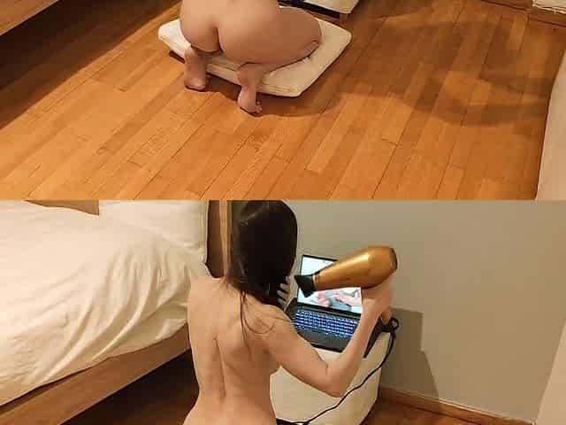 Wanking Behind my Stripped Hotwife for a Surprise Jizz flow