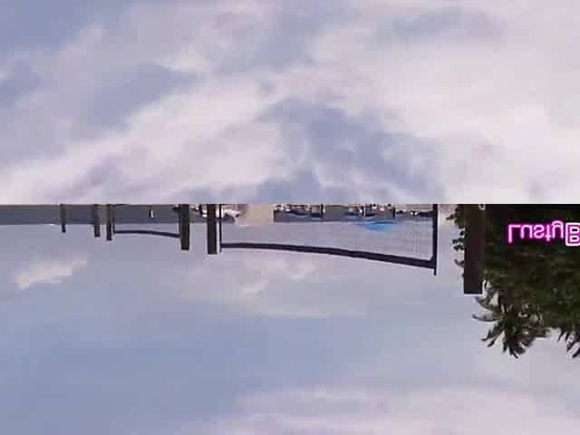 Bikini girlfriends having joy on the sun on a public beach then in a intimate pool