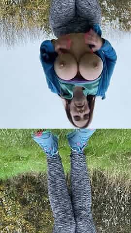 Outdoor Hairy Pussy Flashing Fingering