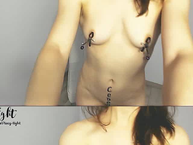 Started with nipp clamps finished with anal vibrator - Tacy Constricted