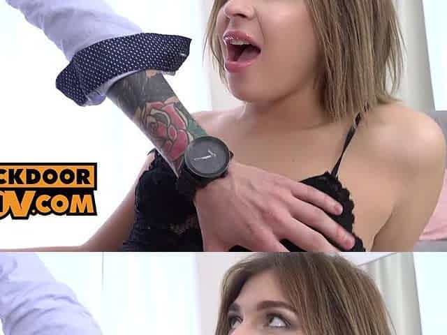 Tiny anal wench Nicole Brix gets her snatch and butt filled with penis