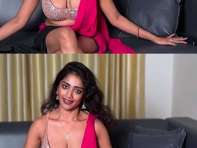 Lavanya Manickam Hot In Red Saree