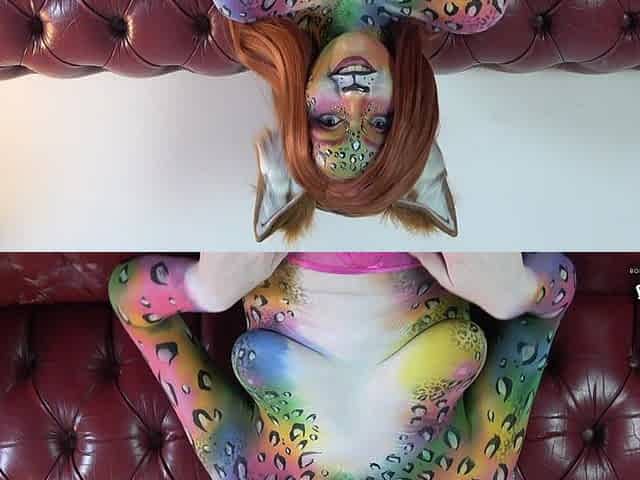 POV: Rainbow Leopard Body Paint Fuck Experience