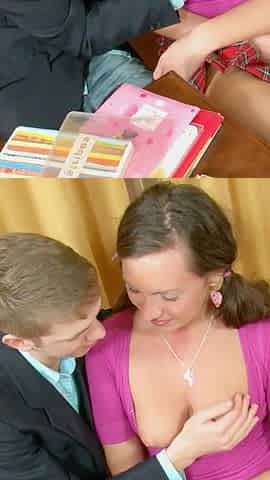 Skinny teen gets fucked hard by teacher in college
