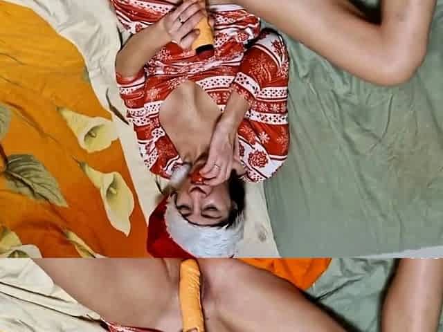 Christmas Squirt with Big Tits and Sex Toys