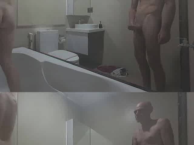 Playing with My Large Thick Shlong as I See My Step Sister Shower