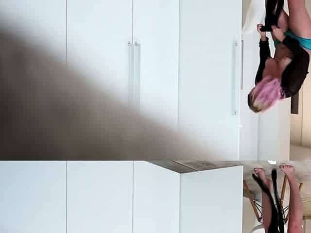 Spy cam sees hot blonde stripping