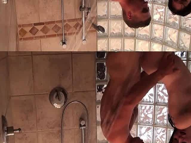 Naughty teen with small funbags takes messy shower