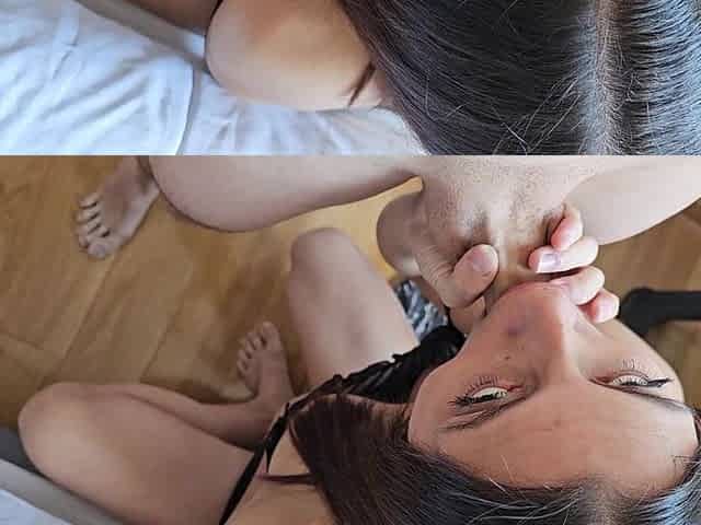Footjob and Jerking with Cumshot - POV