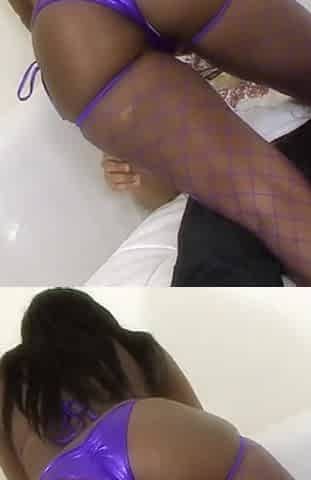 Big ass ebony in fishnets fucked hard in her wet pussy