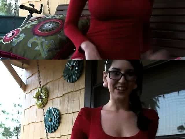Big-Titted Amateur Girl Masturbates Outdoors on Webcam