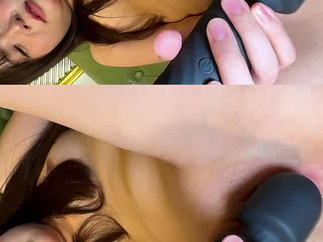 Cute amateur masked asian teen girl toying pussy on cam