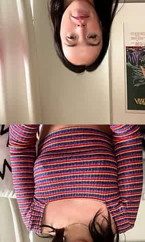 Brunette solo darling masturbating at home